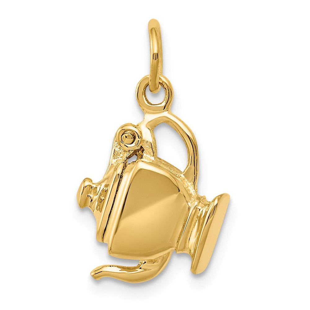 14k Yellow Gold 3D Polished Teapot Charm, Item P11022 by The Black Bow Jewelry Co.