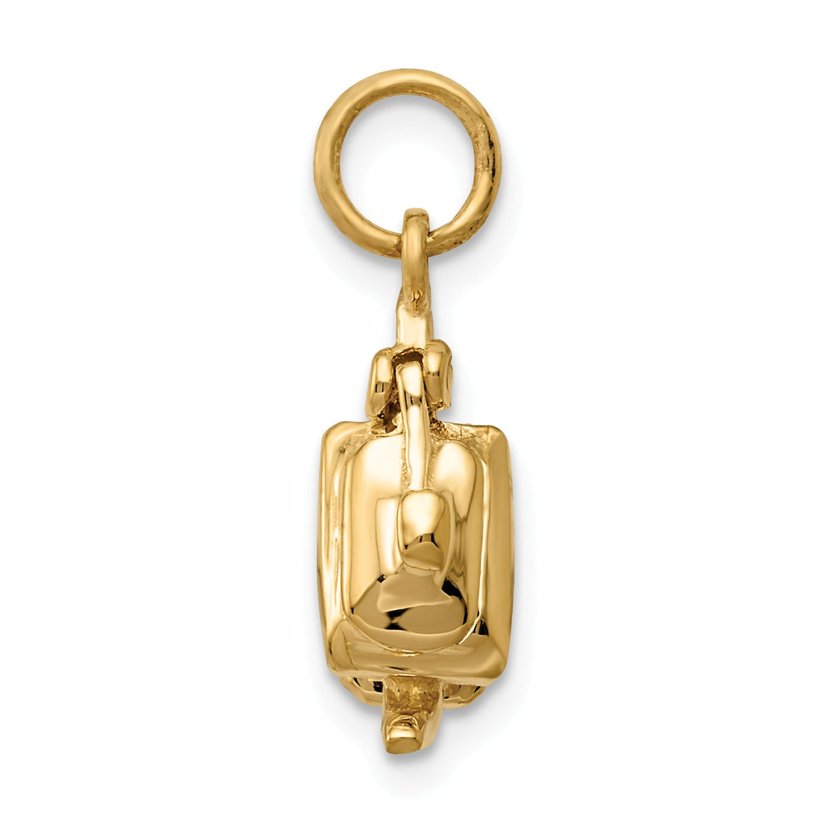 Alternate view of the 14k Yellow Gold 3D Polished Teapot Charm by The Black Bow Jewelry Co.