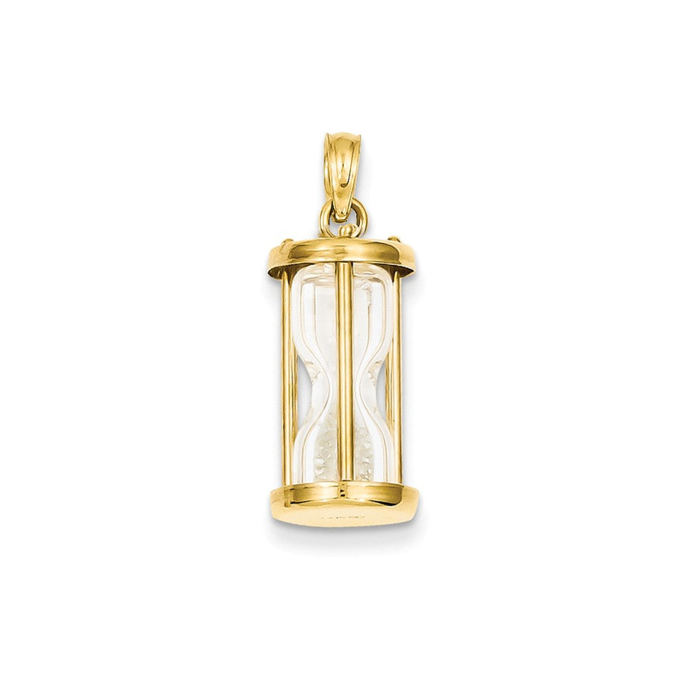 14k Yellow Gold 3D Hourglass Pendant, Item P11025 by The Black Bow Jewelry Co.