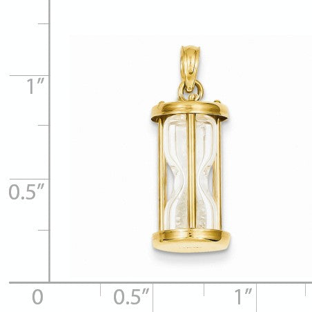 Alternate view of the 14k Yellow Gold 3D Hourglass Pendant by The Black Bow Jewelry Co.