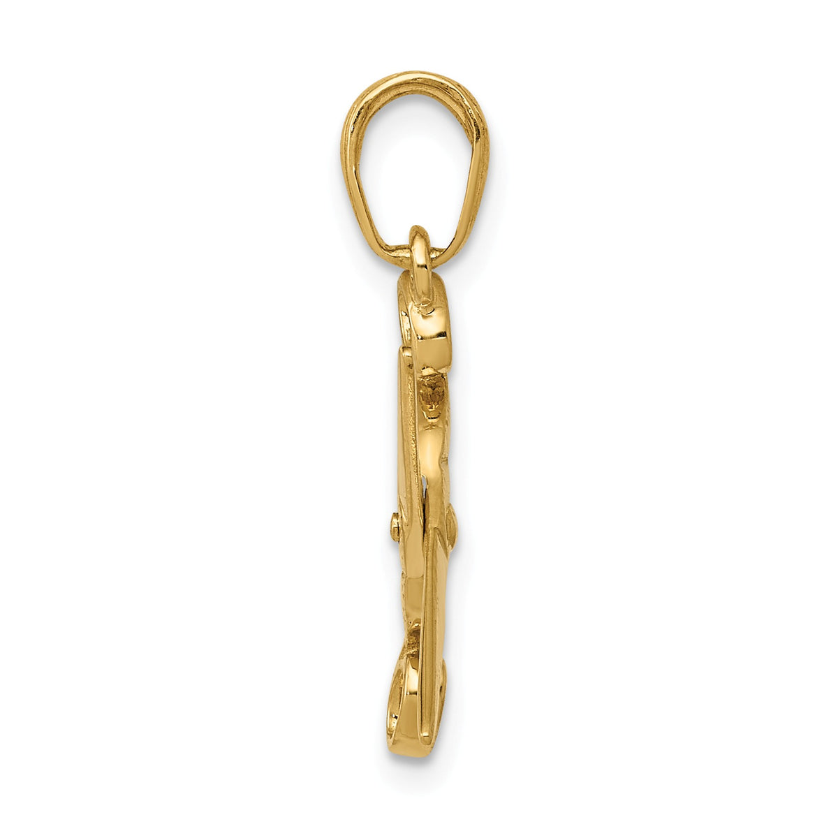 Alternate view of the 14k Yellow Gold 3D Moveable Scissors Pendant by The Black Bow Jewelry Co.