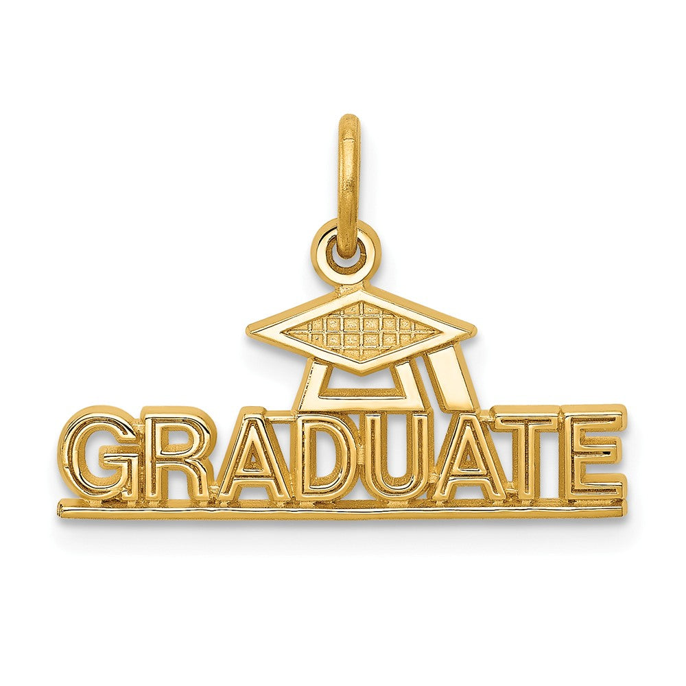 14k Yellow Gold Graduate Charm, Item P11086 by The Black Bow Jewelry Co.