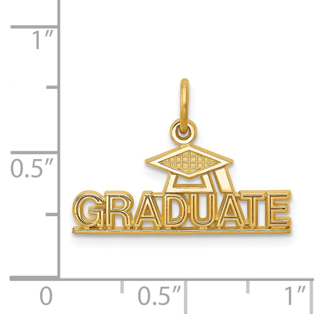 Alternate view of the 14k Yellow Gold Graduate Charm by The Black Bow Jewelry Co.