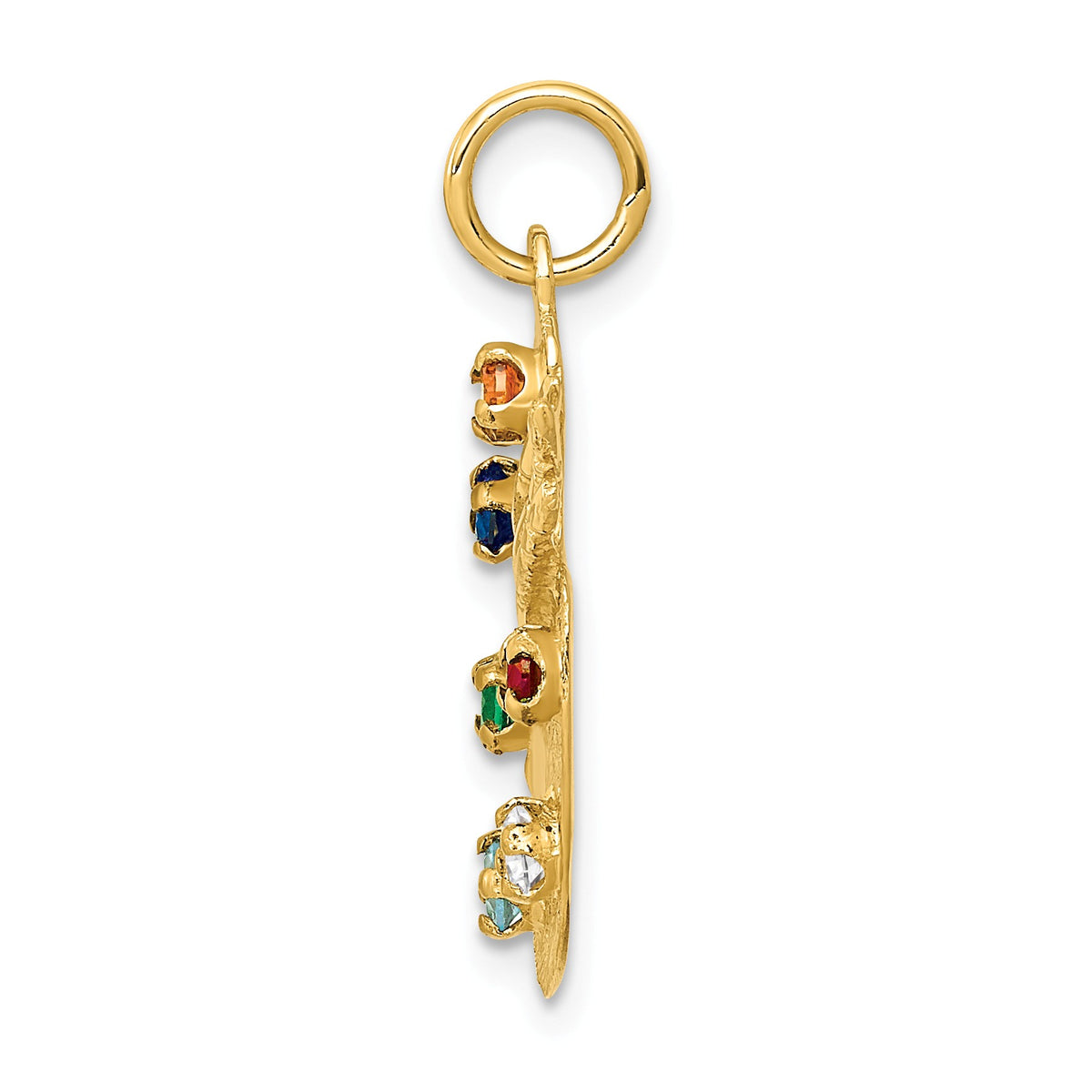 Alternate view of the 14k Yellow Gold and CZ Multicolor Artists Palette Pendant by The Black Bow Jewelry Co.