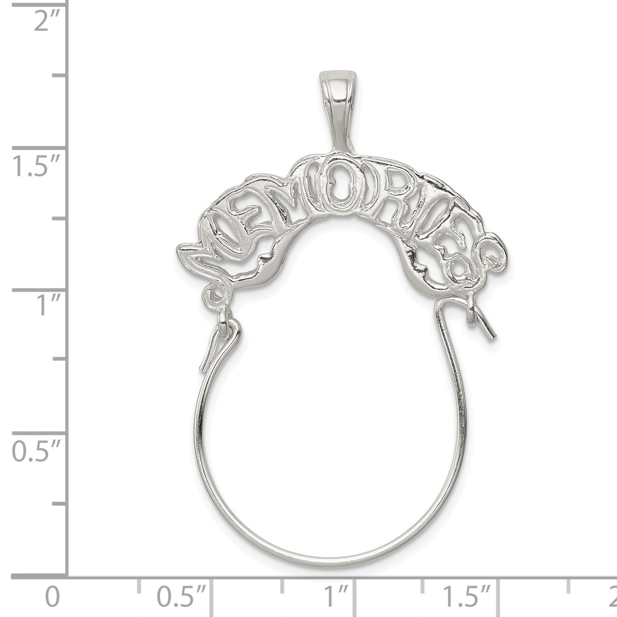 Alternate view of the Sterling Silver Memories Charm Holder Pendant by The Black Bow Jewelry Co.