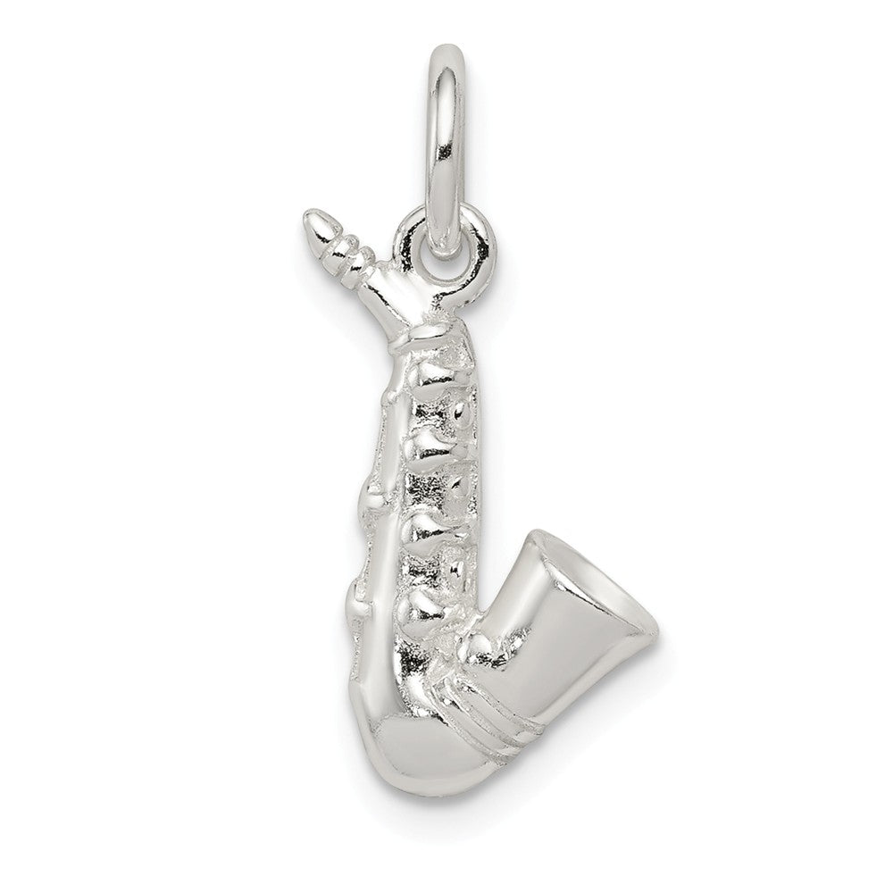 Sterling Silver 3D Saxophone Charm, Item P11133 by The Black Bow Jewelry Co.