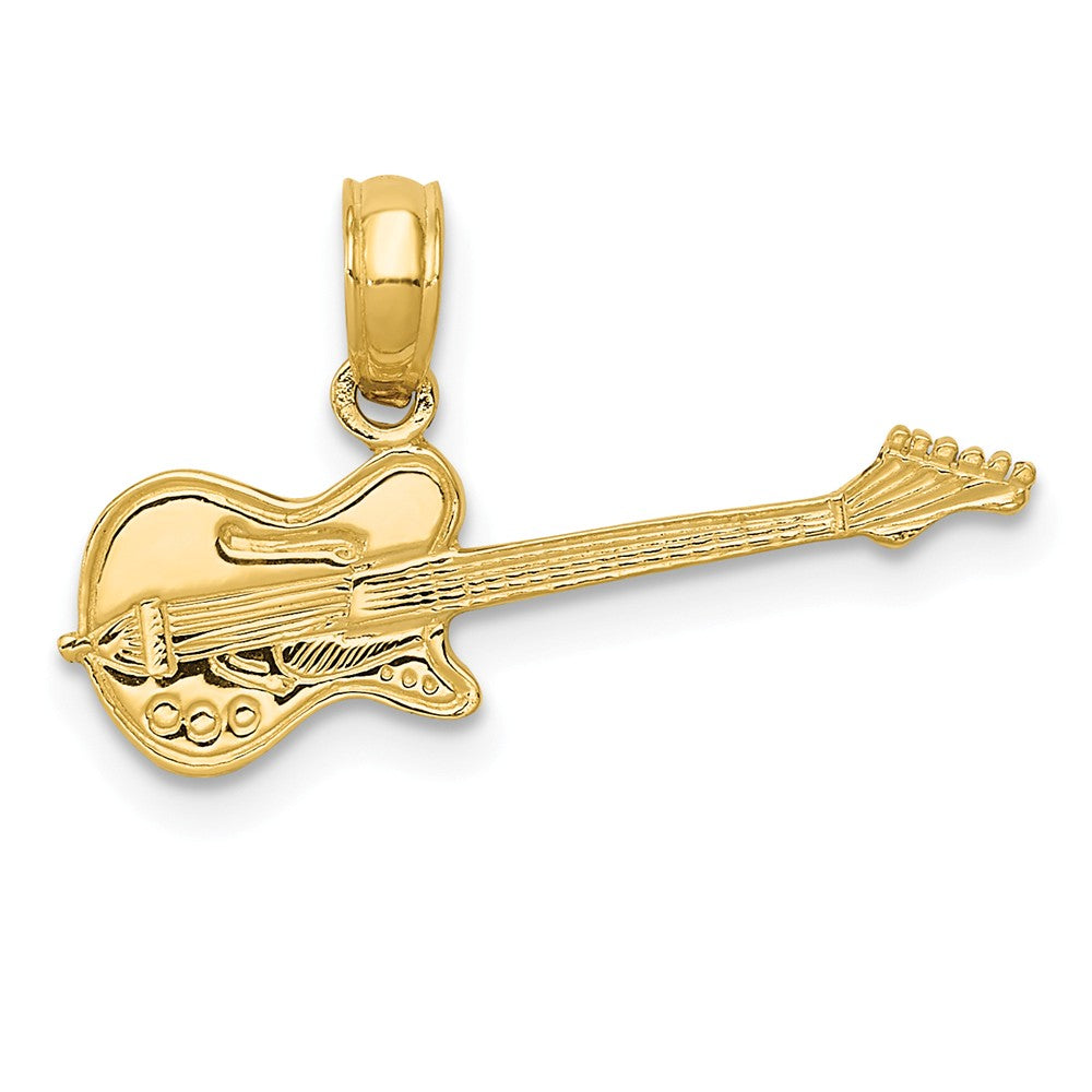 14k Yellow Gold Electric Guitar Pendant, Item P11138 by The Black Bow Jewelry Co.