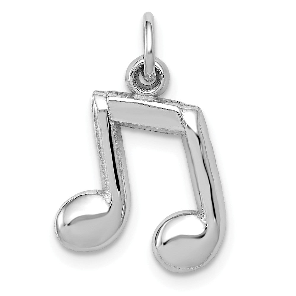 14k White Gold 2D Double Music Note Charm, Item P11159 by The Black Bow Jewelry Co.