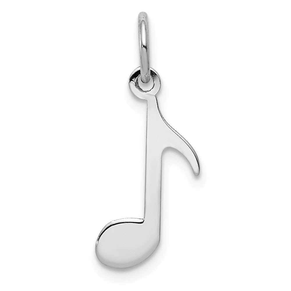14k White Gold Polished Music Note Charm, Item P11163 by The Black Bow Jewelry Co.