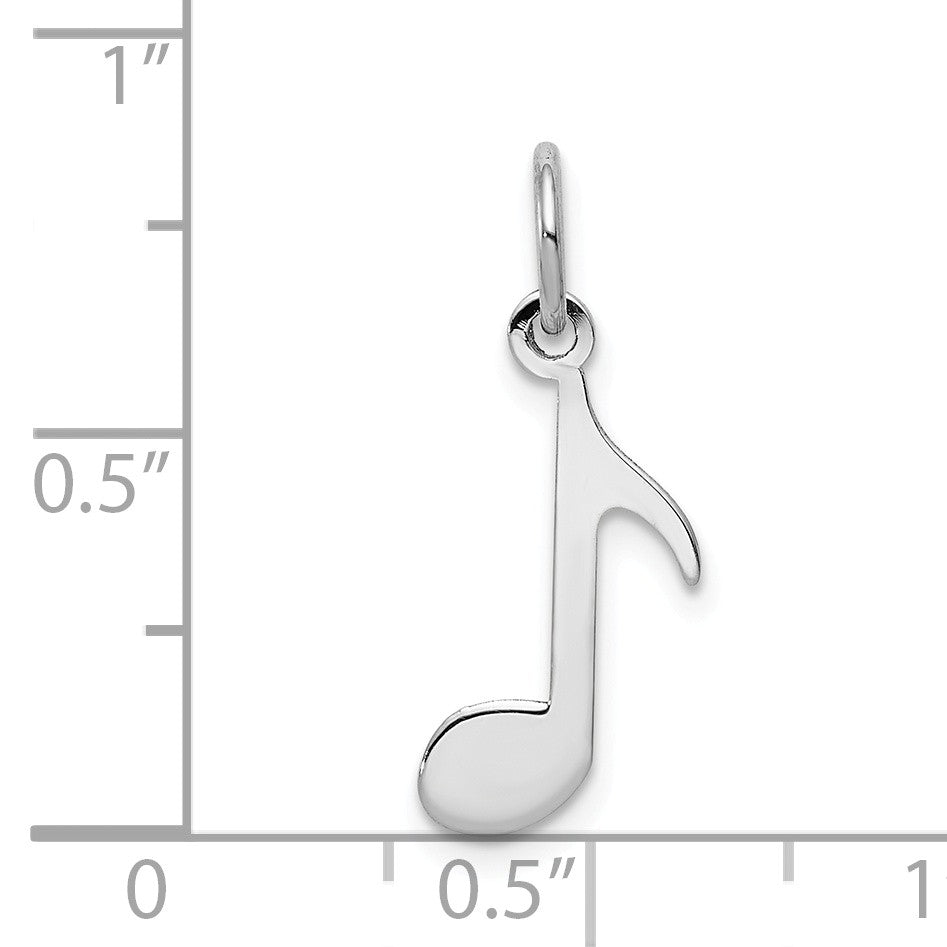 Alternate view of the 14k White Gold Polished Music Note Charm by The Black Bow Jewelry Co.