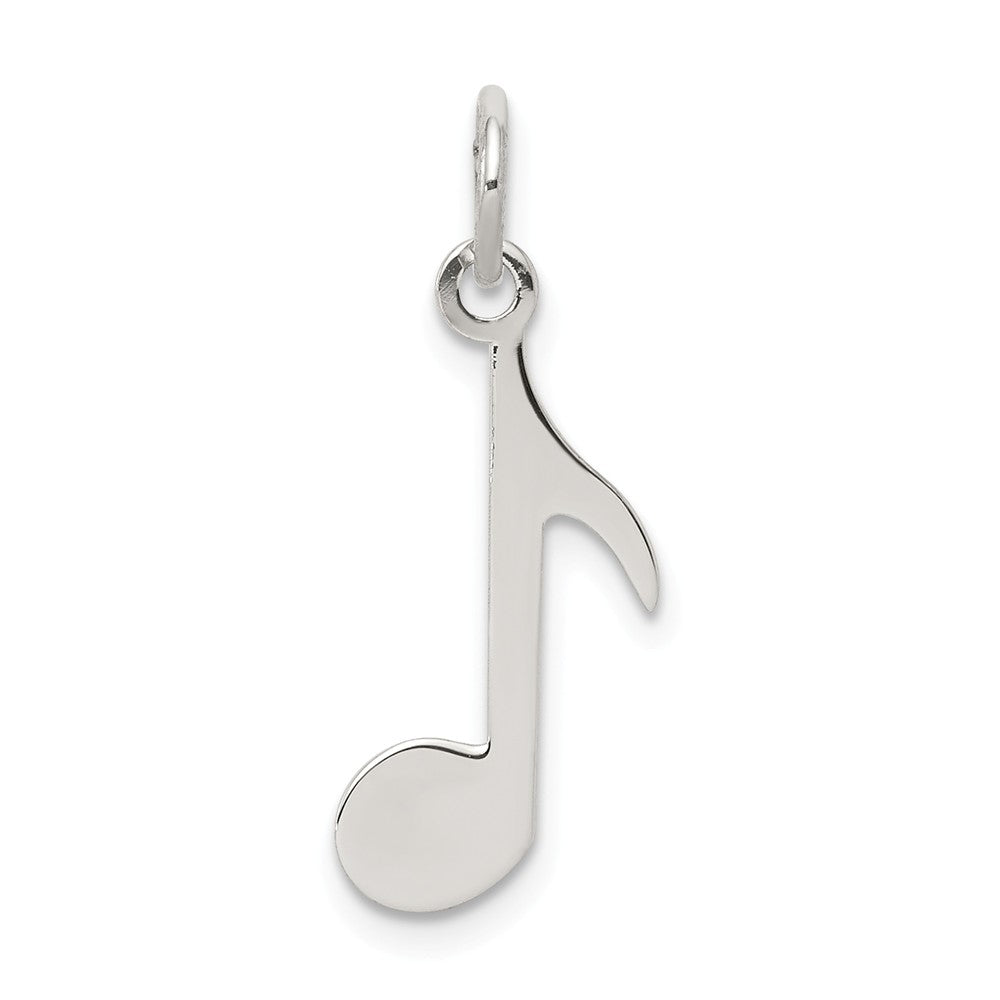 Sterling Silver Polished Music Note Charm, Item P11164 by The Black Bow Jewelry Co.