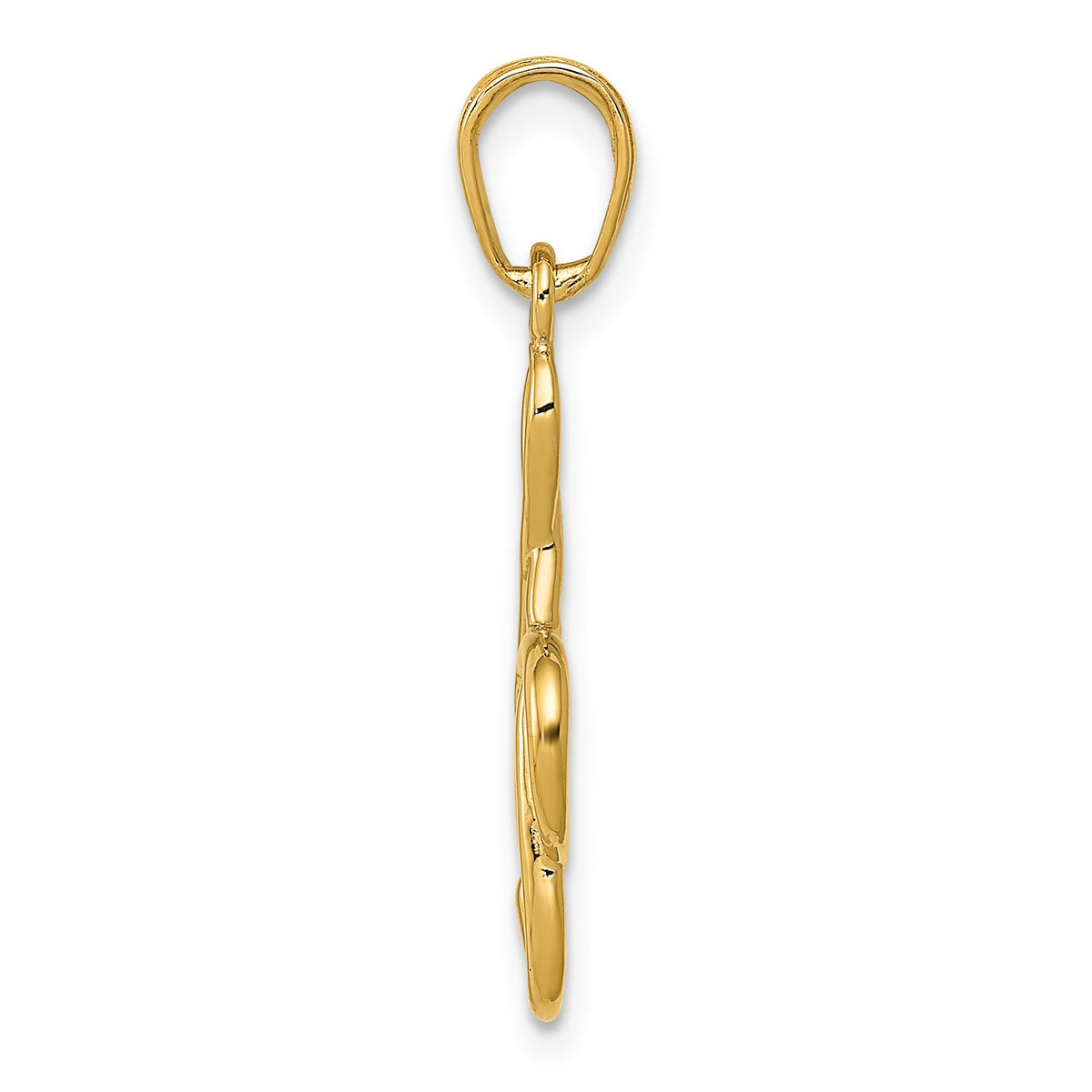 Alternate view of the 14k Yellow Gold 3D Polished Clef Note Pendant by The Black Bow Jewelry Co.