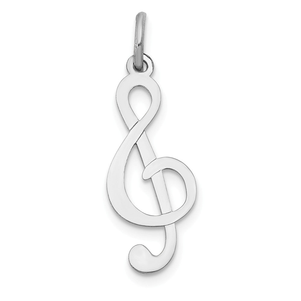 14k White Gold Treble Clef Charm, Item P11172 by The Black Bow Jewelry Co.