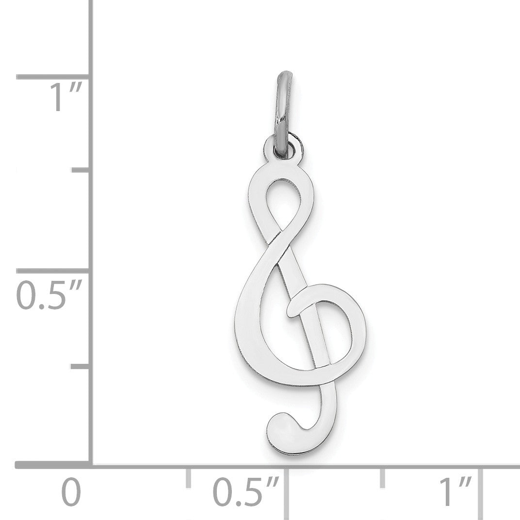 Alternate view of the 14k White Gold Treble Clef Charm by The Black Bow Jewelry Co.