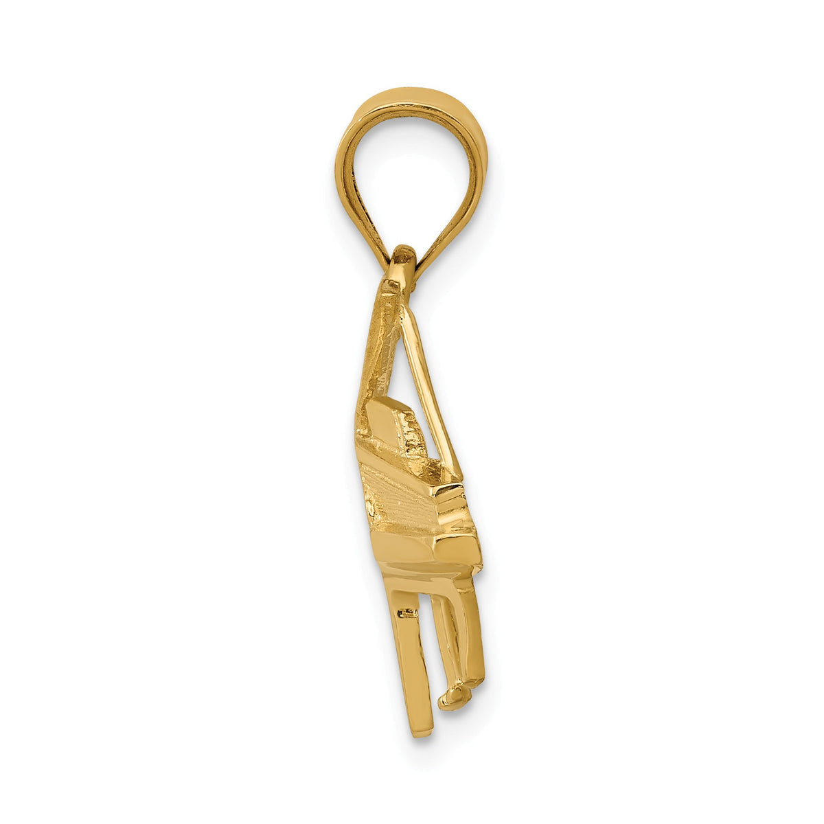 Alternate view of the 14k Yellow Gold Baby Grand Piano Pendant by The Black Bow Jewelry Co.