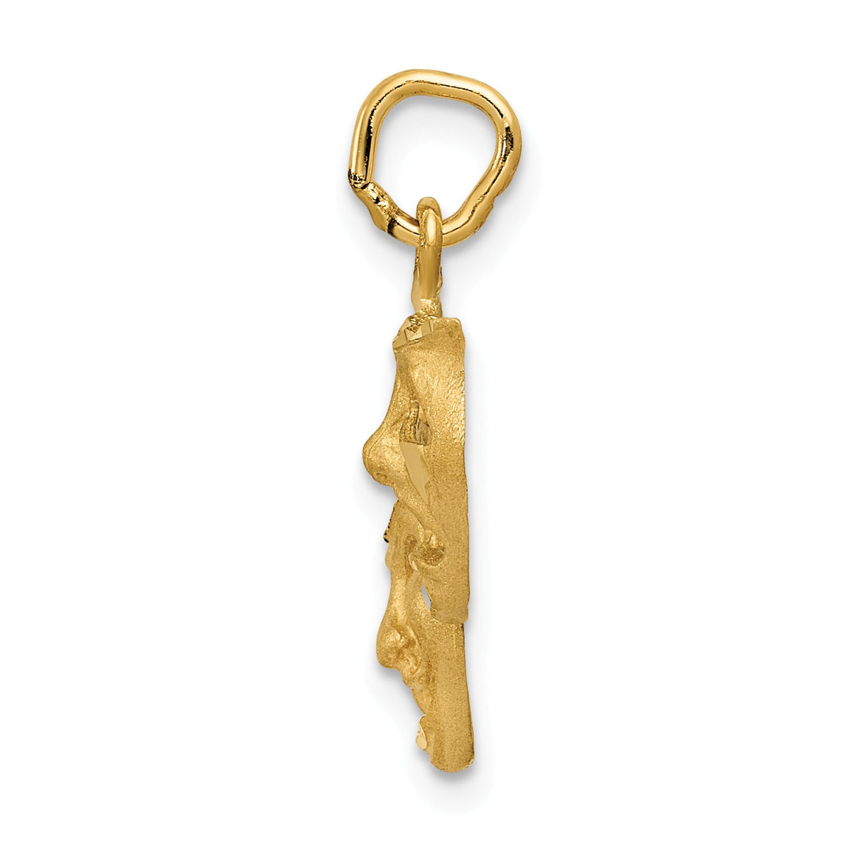 Comedy & Tragedy mask Charm in 14k Yellow Gold