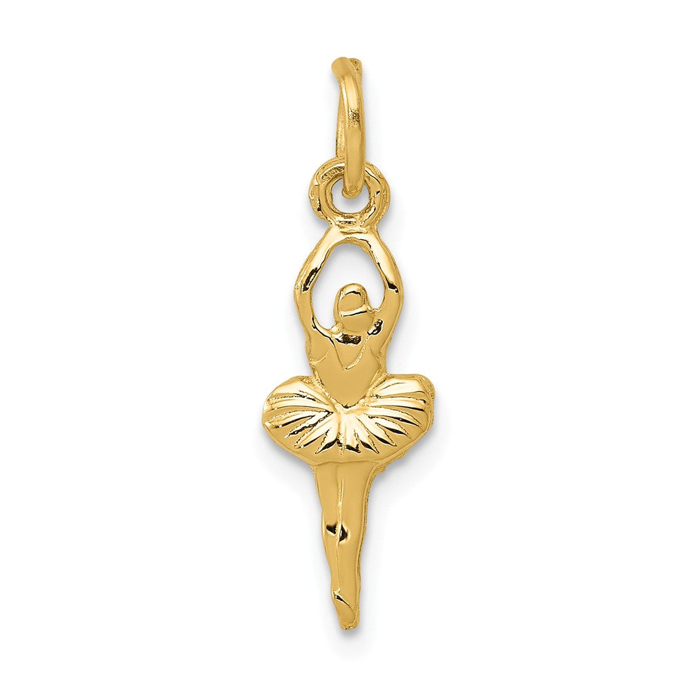 14k Yellow Gold Mini Ballerina Charm, Item P11213 by The Black Bow Jewelry Co.