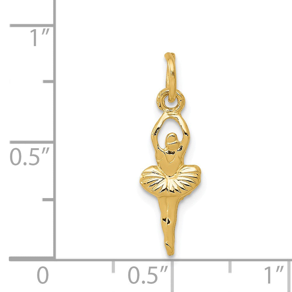 Alternate view of the 14k Yellow Gold Mini Ballerina Charm by The Black Bow Jewelry Co.