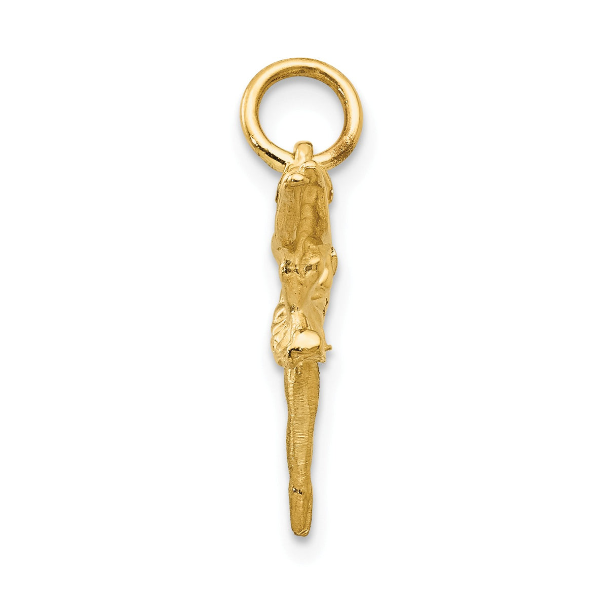 Alternate view of the 14k Yellow Gold Small 3D Ballerina Pendant Charm by The Black Bow Jewelry Co.