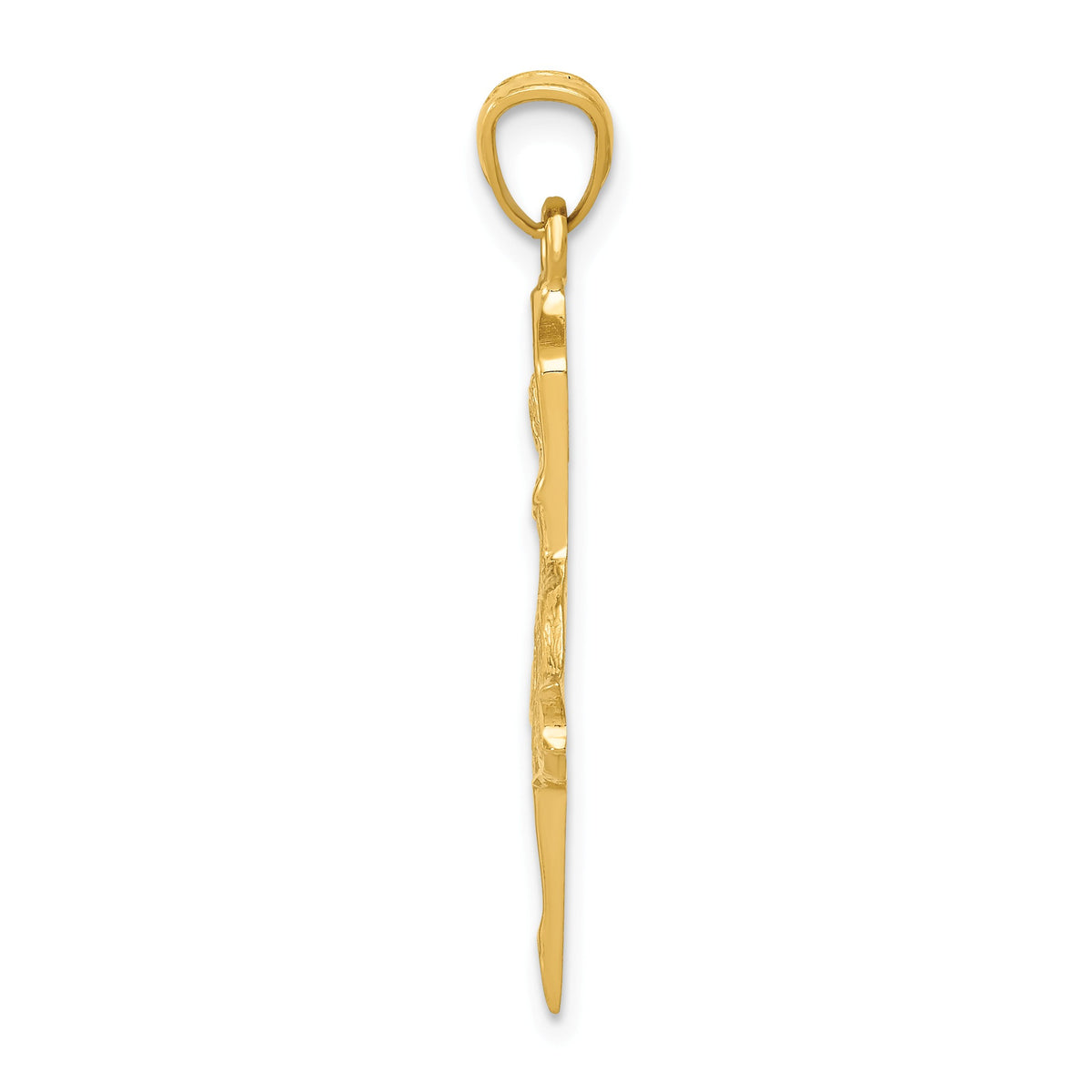 Alternate view of the 14k Yellow Gold Diamond Cut Dancing Ballerina Pendant by The Black Bow Jewelry Co.