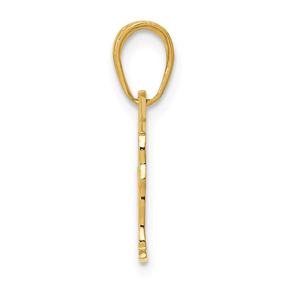 Alternate view of the 14k Yellow Gold 16mm Polished Gymnastics Pendant by The Black Bow Jewelry Co.