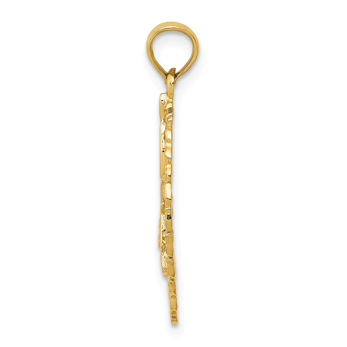 Alternate view of the 14k Yellow Gold Framed Gymnast Pendant by The Black Bow Jewelry Co.