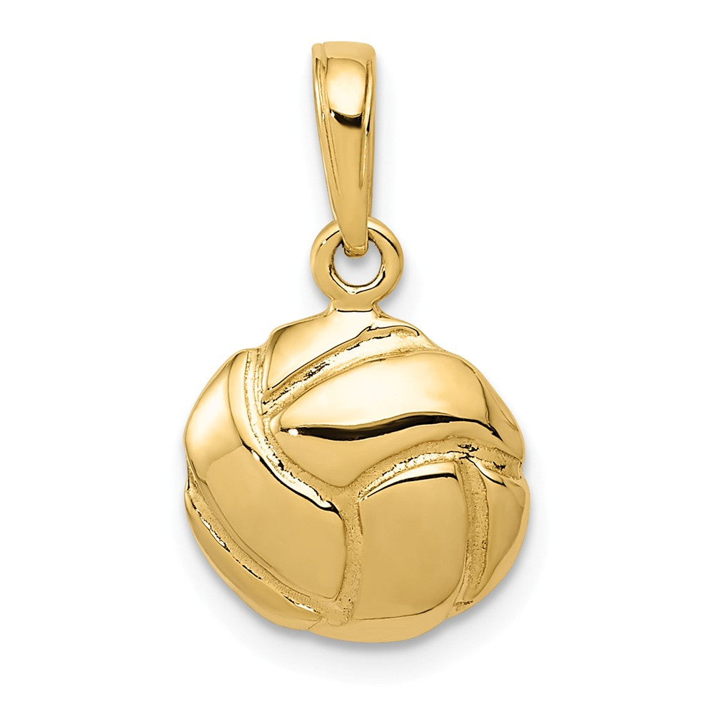 14k Yellow Gold Volleyball Pendant, 11mm, Item P11240 by The Black Bow Jewelry Co.