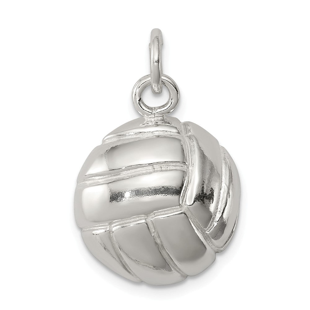 Sterling Silver Polished Volleyball Pendant, 15mm, Item P11243 by The Black Bow Jewelry Co.