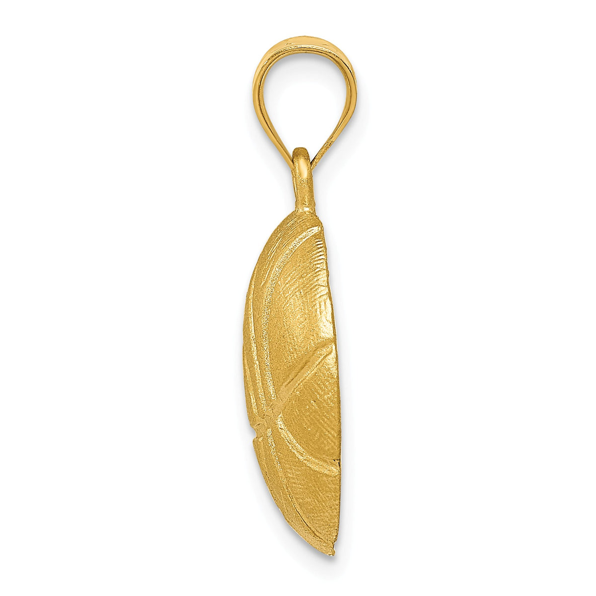 Alternate view of the 14k Yellow Gold Satin Basketball Pendant, 17mm by The Black Bow Jewelry Co.