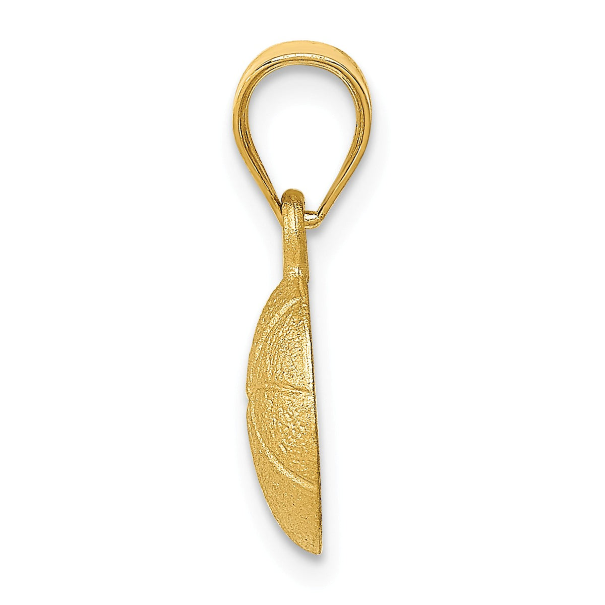 Alternate view of the 14k Yellow Gold Satin Basketball Pendant, 10mm by The Black Bow Jewelry Co.