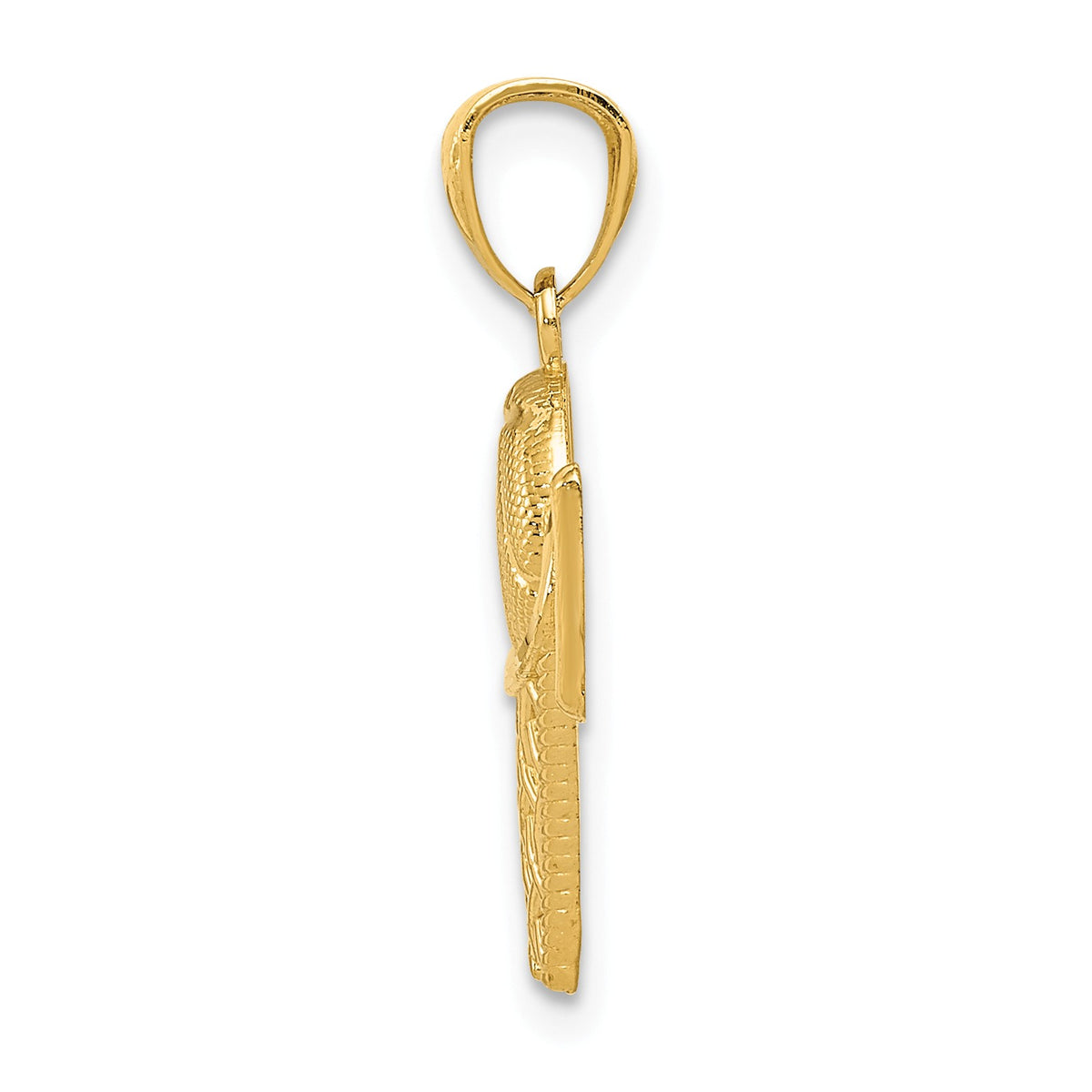 Alternate view of the 14k Yellow Gold Diamond Cut Basketball and Hoop Pendant by The Black Bow Jewelry Co.