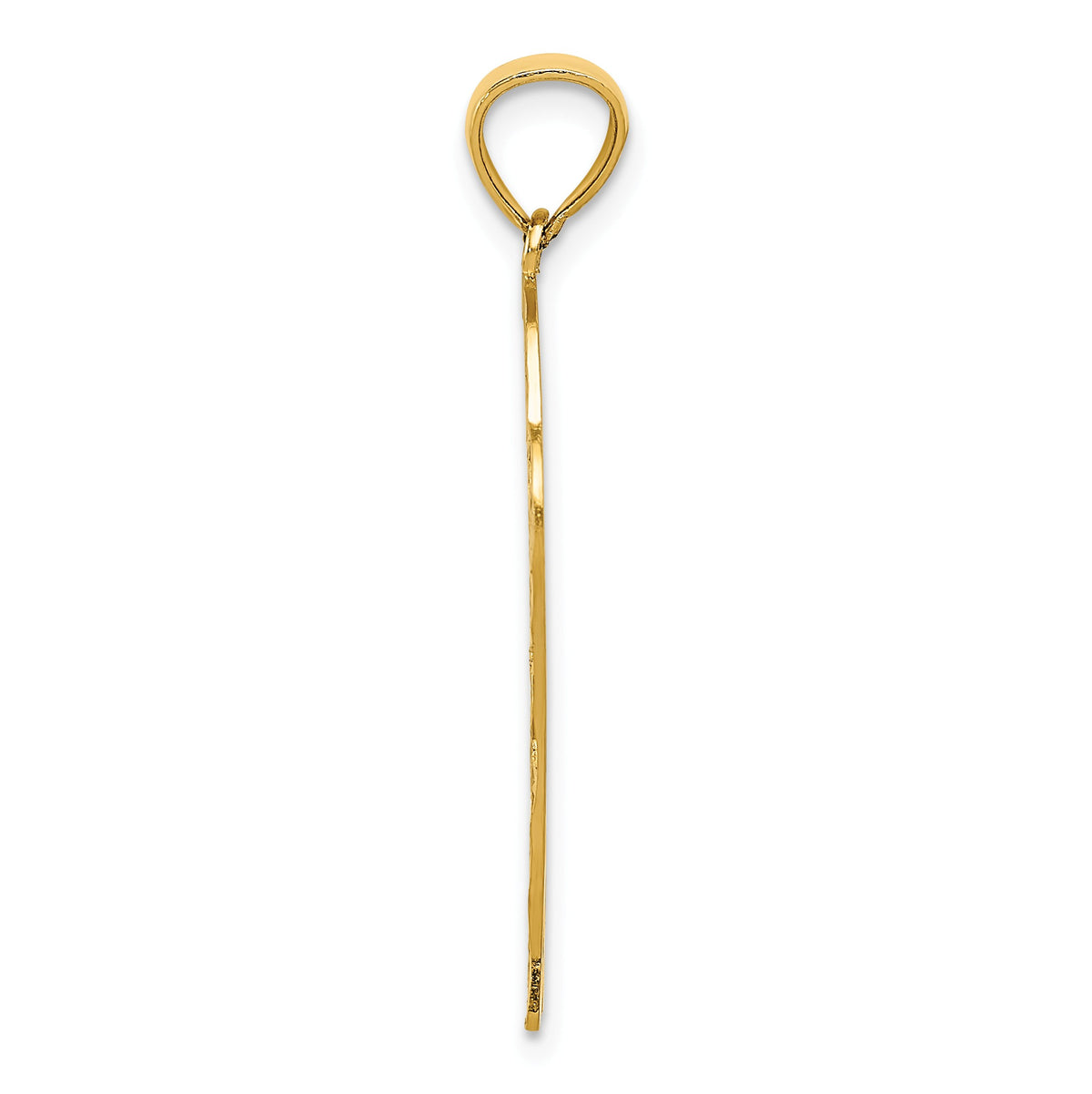 Alternate view of the 14k Yellow Gold Large Diamond Cut Basketball Hoop &amp; Ball Pendant by The Black Bow Jewelry Co.