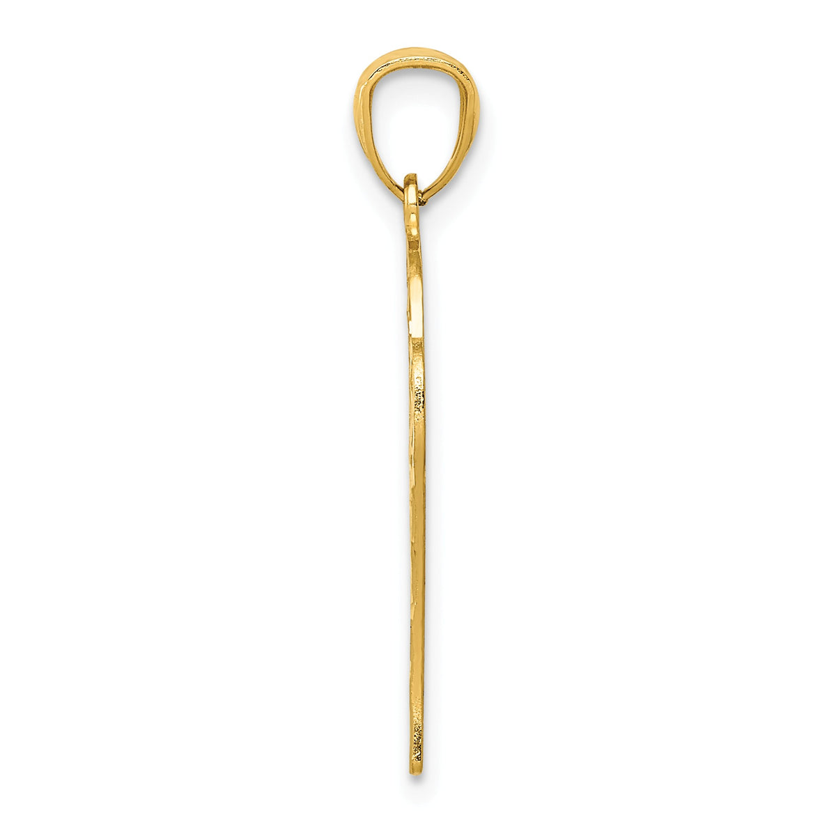 Alternate view of the 14k Yellow Gold Diamond Cut Basketball Hoop and Ball Pendant by The Black Bow Jewelry Co.