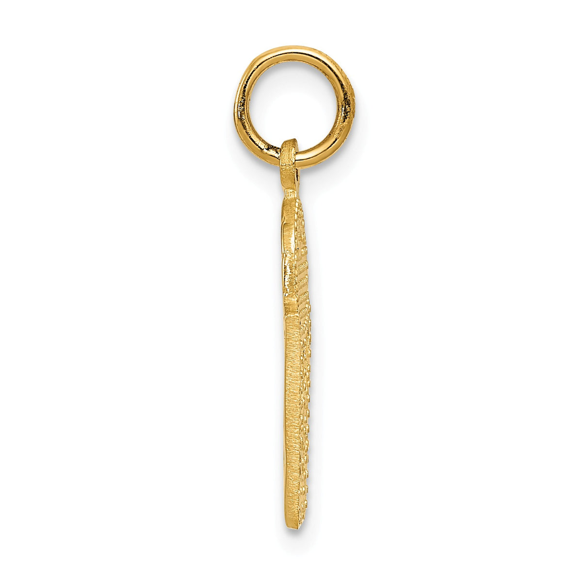 Alternate view of the 14k Yellow Gold Polished Basketball and Net Charm by The Black Bow Jewelry Co.