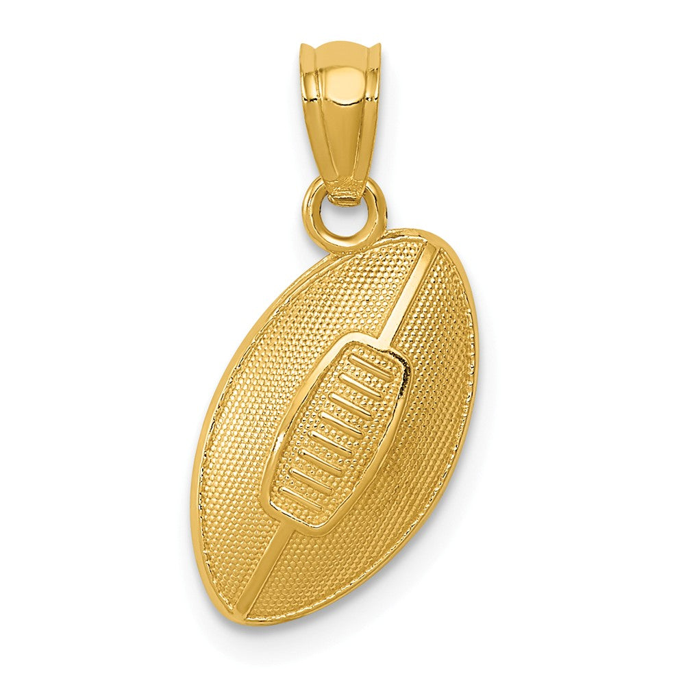 14k Yellow Gold Textured Football Pendant, Item P11303 by The Black Bow Jewelry Co.