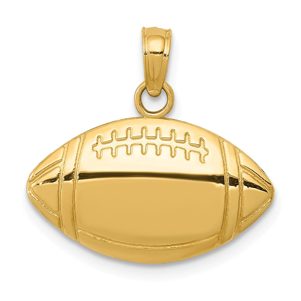 14k Yellow Gold Football Profile Pendant, 18mm, Item P11304 by The Black Bow Jewelry Co.