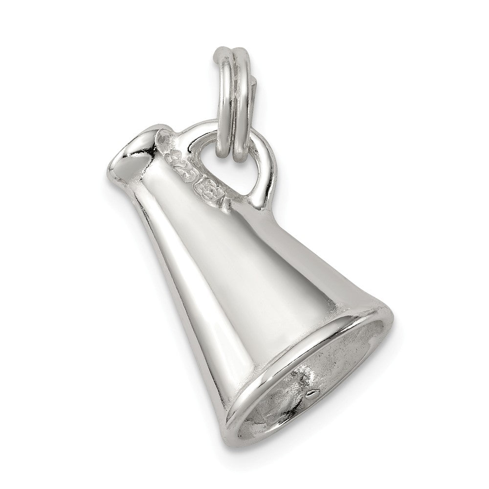 Sterling Silver 3D Polished Megaphone Charm, Item P11316 by The Black Bow Jewelry Co.