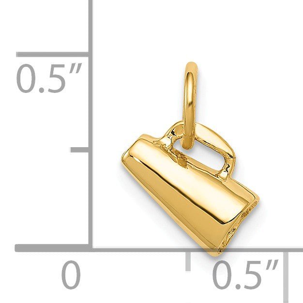 Alternate view of the 14k Yellow Gold Mini 3D Megaphone Charm by The Black Bow Jewelry Co.