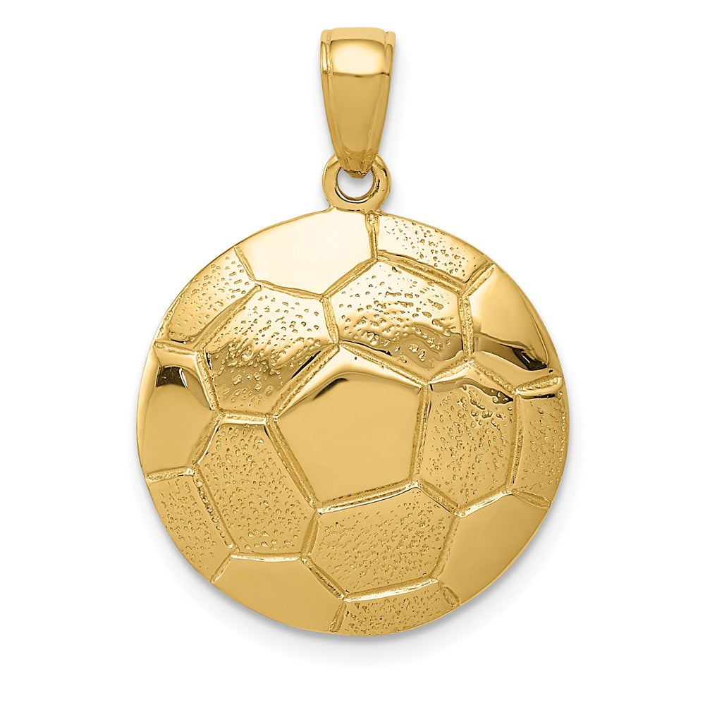 14k Yellow Gold Soccer Ball Pendant, 18mm, Item P11338 by The Black Bow Jewelry Co.