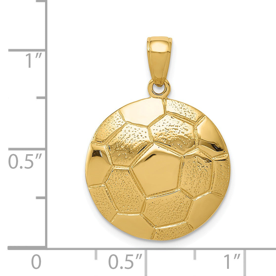 Alternate view of the 14k Yellow Gold Soccer Ball Pendant, 18mm by The Black Bow Jewelry Co.