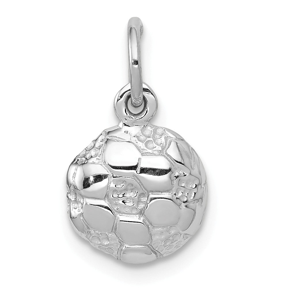 14k White Gold 9mm Soccer Ball Charm, Item P11343 by The Black Bow Jewelry Co.