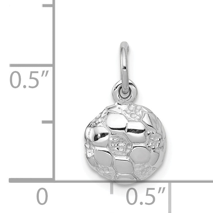 Alternate view of the 14k White Gold 9mm Soccer Ball Charm by The Black Bow Jewelry Co.