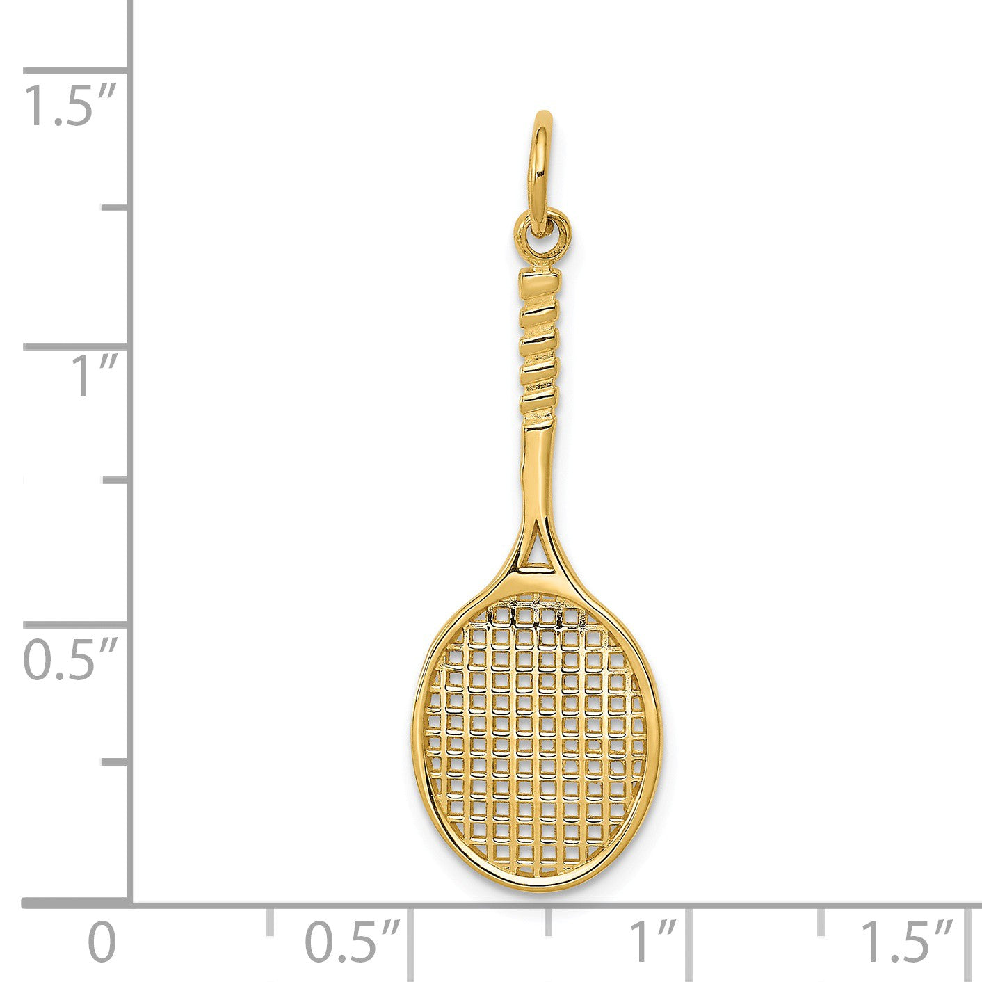 Solid 14K Yellow Gold Tennis Racket popular Pendant