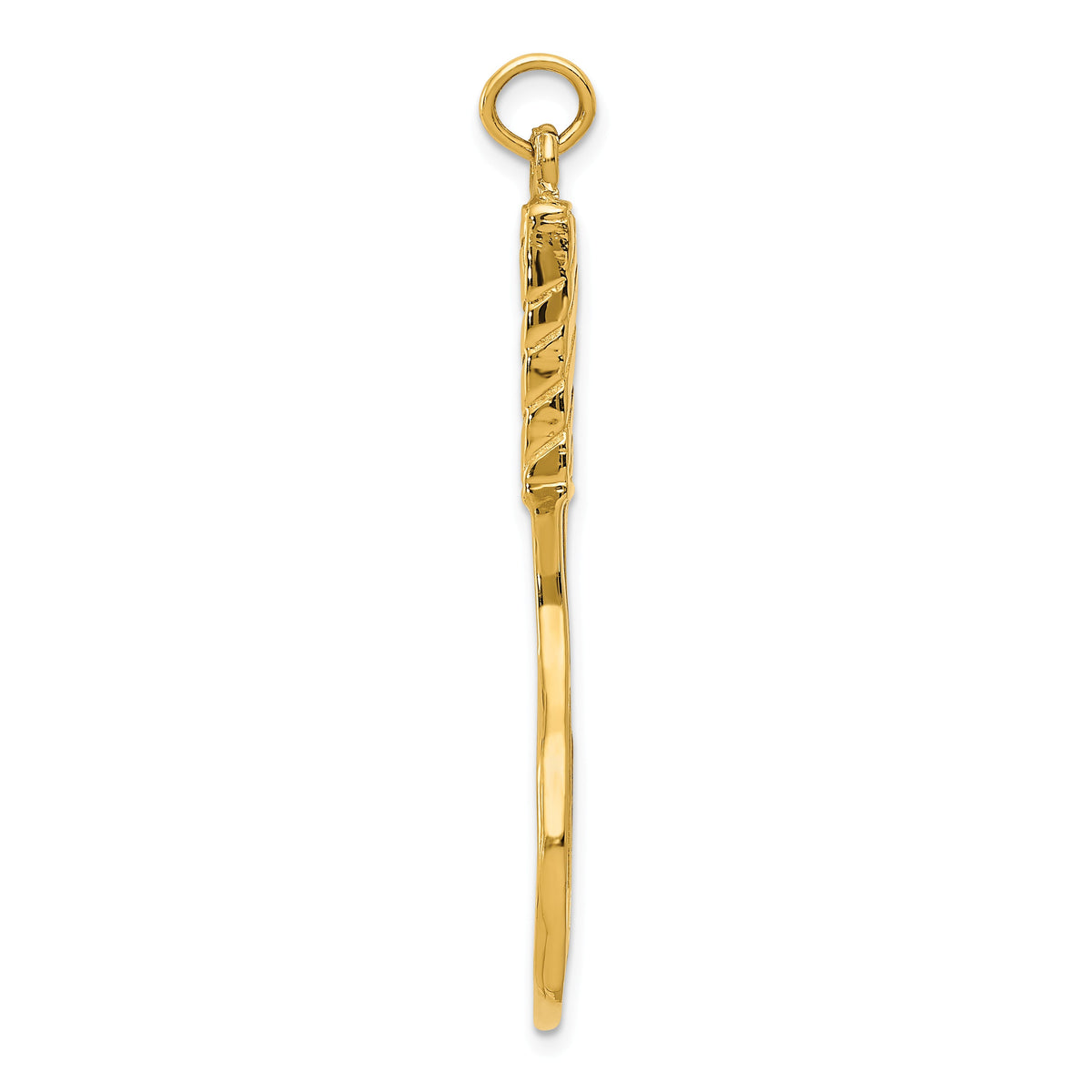 Alternate view of the 14k Yellow Gold Large 3D Tennis Racquet Pendant by The Black Bow Jewelry Co.