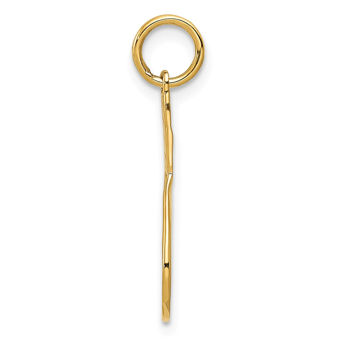 Alternate view of the 14k Yellow Gold 3D Racquet Charm / Pendant by The Black Bow Jewelry Co.