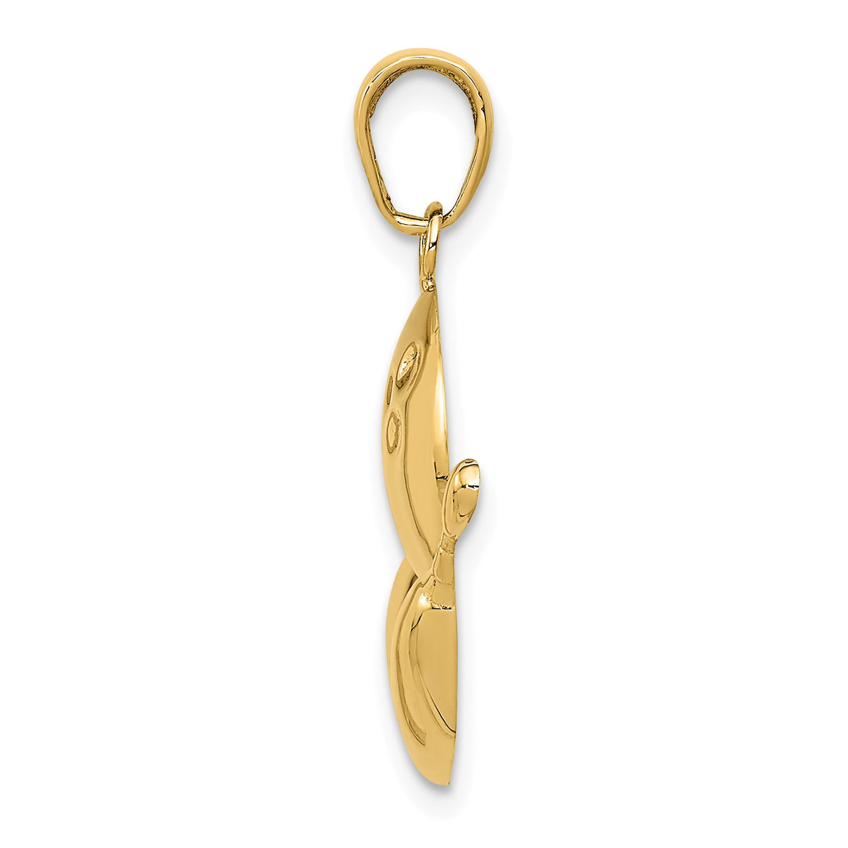 Alternate view of the 14k Yellow Gold Diamond Cut Bowling Ball and Pins Pendant by The Black Bow Jewelry Co.