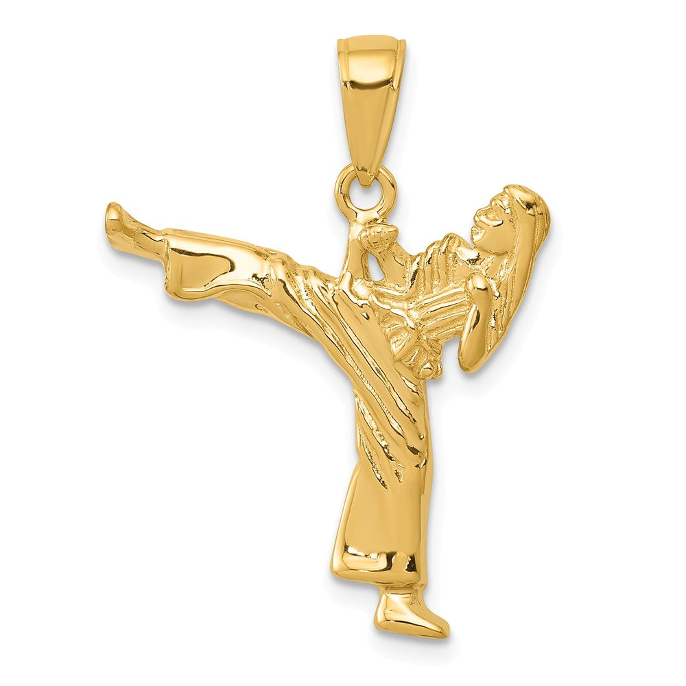 14k Yellow Gold Female Karate Pendant, Item P11411 by The Black Bow Jewelry Co.