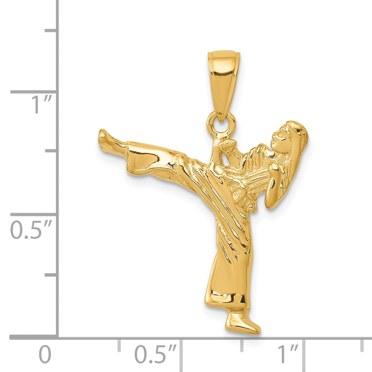 Alternate view of the 14k Yellow Gold Female Karate Pendant by The Black Bow Jewelry Co.