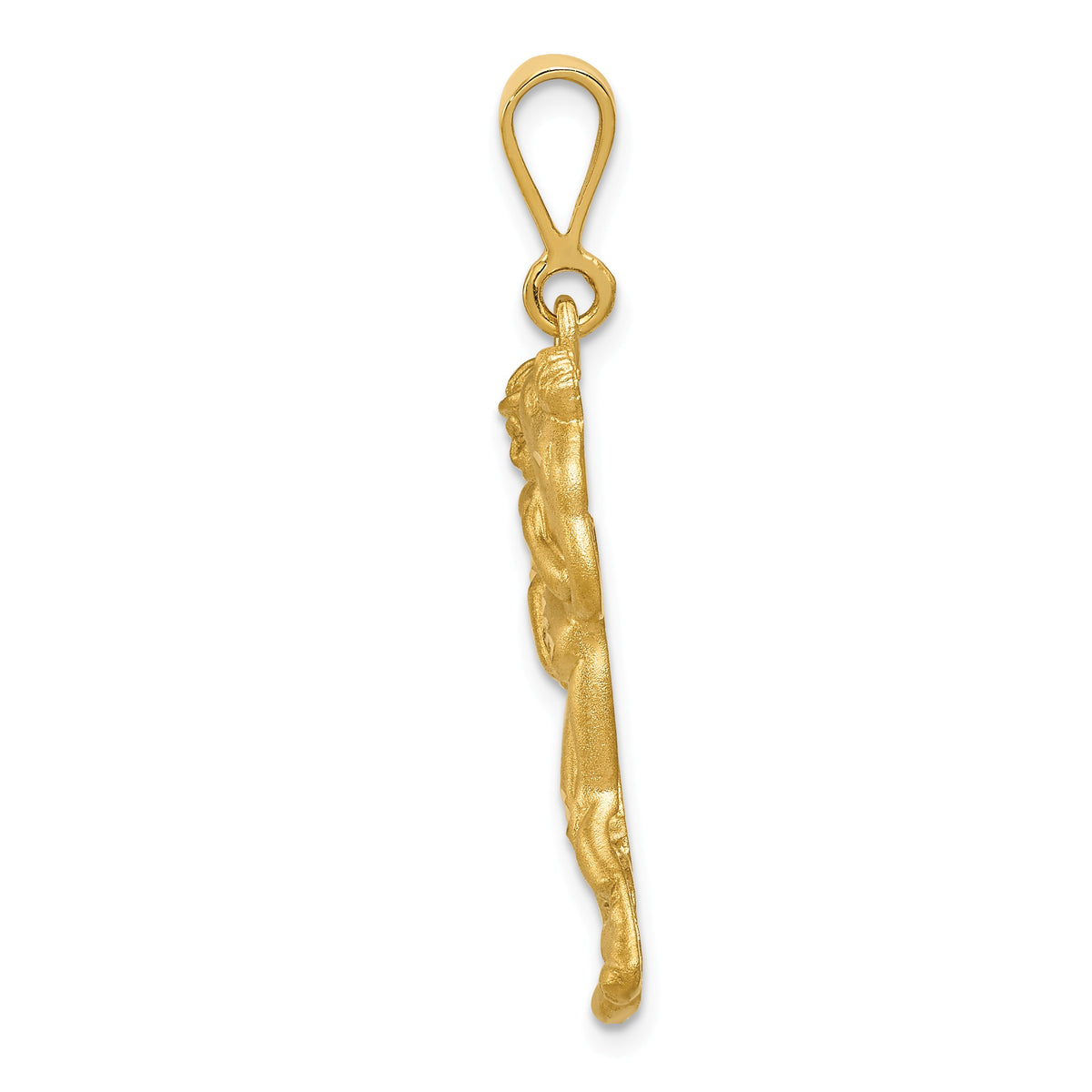 Alternate view of the 14k Yellow Gold Satin Wrestlers Pendant by The Black Bow Jewelry Co.