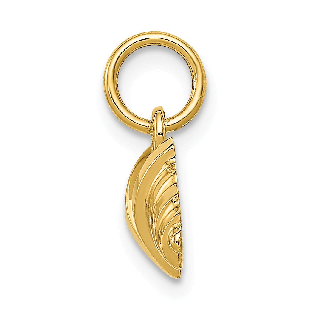 Alternate view of the 14k Yellow Gold Curved Barbell Pendant by The Black Bow Jewelry Co.